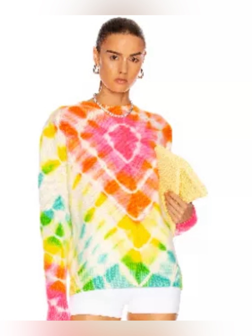The Elder Statesman Cashmere Tie Dye Burst Simple Crewneck Sweater XS